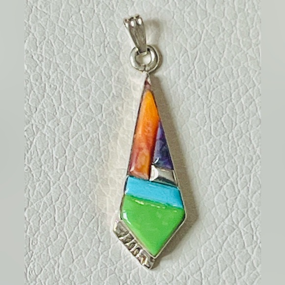 Turquoise Inlay Sign Jewelry | Vtg Native American Navajo Sterling Turquoise Spiny Oyster ...